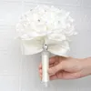 Dekoracyjne kwiaty ślubne bukiet ślub 18 kolorów sztuczne pe różane diament trzymający akcesoria Mariage Bride
