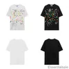 Designer 2023 Lanvins T-Shirts für Männer Frauen Shorts Ärmel Baumwolle Sommer Lässige lose T-Shirts Handbemalt Luxus Splash Ink Graffiti Französischer Stil Ootb