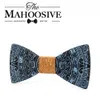 Neck Ties MAHOOSIVE New Style Fashion Handmade Wood Wedding Bowtie Gravata Ties For Men Clothing Accessories Mens Printing Wooden Bow Tie