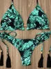 Women's Swimwear RUOTONGSEPT Sexy Print Bikinis Set Women Swimsuit Bandage TwoPiece Brazilian Beachwear Bathing Suit 230224