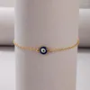 Anklets Simple Design Gold Silver Color Single Anklet For Women Bohemian Devil's Eye Alloy Chain Party Jewelry Gifts Accessories