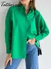 Blouses voor dames shirts basisch groen shirt oversized voor vrouwen