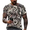 Heren t shirts heren shirt street hiphop printen t-shirt losse extra grote tee geren kleding zomer 3d schedel grafische korte mouw tops