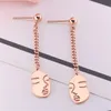 Stud Earrings Style Stainless Steel Earring For Women Rose Gold Silver Personality Female Fashion Jewelry Party Gifts