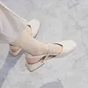 Sandalen Schuhe Für Frauen Sandalen Sommer Mittlere Ferse 2022 Neue Koreanische Stil Vielseitig Retro Chunky Heels AnkleStrap Schuhe Alias de Tacon Z0224