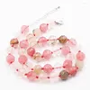 Choker Trendy Multi Crystal Stone Statement Halsband Watermelon Tourmaline Facetterade runda pärlor Halsband kedja smycken 18 "A794