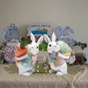 Decoratieve objecten Figurines 5 5 inch Polyresin Bunny Decorations Spring Easter Decors Tabletopper Decor voor feest Home Holiday Cute Gifts 230224