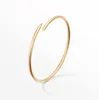 Thin Small Model Slim Nail Bracelets Bangles for Women Men Cubic Zirconia 316L Titanium Steel Jewelry Designer Jewelry