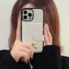 아름다운 Saffiano 카드 지갑 디자이너 P Phone Case for iPhone 15 14 13 12 11 16 17 Pro Max X XS 7 8 Plus 로고 박스 포장 여성 남성 BD와 고급 브랜드 가죽 지갑 커버