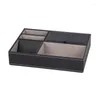 Watch Boxes PU Leather Protective Box Case Jewelry Ring Display Storage Tray Desktop Organizer For Women Men