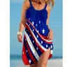 Vestidos casuais EUA American Flag Graphic Mini Dress Moda Mulheres Vintage Apresenta de praia boho Midi Night Sexy Girls Party Party Party