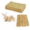 Lits pour chat Hamster tapis d'herbe fait à la main jouet à mâcher naturel paille tissé lit pour petits animaux nid fournitures pour animaux de compagnie