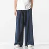 Mens Pants Cotton Linen Vintage Harem Harajuku Oversized Casual Man Wide Leg Loose High Quality Men Trousers Jogger Z0225