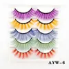 Messy color false eyelashes 5 pairs a set for stage makeup mixed color soft 3d marten eyelashes