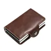Förvaringspåsar bärbara väska män som blockerar plånbok läder pengar klipp kredithållare handväska id kort