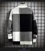 Men's T-Shirts Winter Warm Sweater Men Half Turtleneck Pullover Street Patchwork Sweaters Mens Autumn Casual Loose Knitted Tops 230225