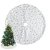 Décorations de Noël Jupe d'arbre Fausse fourrure Ornements en peluche Tapis de base rond Intérieur Extérieur Fête Vacances