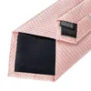 Nekbladen nieuwe 100 zijden mannen stropdas set roze zakelijke bruiloft tie zakdoek manchetknopen ringen set 8 cm mannen stropdas nekkleding dibangu j230225