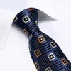 DiBanGu 8 cm blau kariertes Paisley-Punkt-Krawatte aus 100 Seide für Herren, geschäftlich, formelle Hochzeit, Party, Krawatte, Einstecktuch, Manschettenknöpfe, Set, Herren-Krawatten, Geschenk