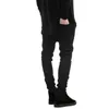 Herenjeans nieuwe mannen zwart gescheurde skinny jeans hiphop swag denim gekrast motor spijkerbroek joggers broek beroemde merkontwerper mannen broek z0225