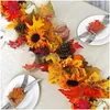 auto dvr Fiori decorativi Ghirlande Grande affare 177 cm Foglia d'acero artificiale Bacche Girasole Zucca Ghirlanda Vite appesa Decorazione Autunno F Dhlk9