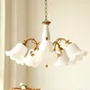 Żyrandole sypialnia biała szklana abażel żyrandol LED LUSTER Europe vintage lampa wisząca E27 Kuchnia Lekkie retro barowe oświetlenie