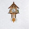 Wall Clocks Retro Cuckoo Clock Chime Decorative 3D Wood House Craft With Pendant Bedroom Alarm Timer Decoration