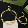 Set di gioielli con ciondolo a forma di testa di tigre con collana di braccialetti di lusso Cuba Link Bracciali a catena con lettere ad incastro con scatola