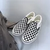 Dress Shoes Spot Summer Ins Chessboard Men Casual Black and White Checkerboard Foot Canvas Versatile Street Pography Men's 230225