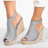 Sandaler 2022 Plus Size Shoes For Women's Platform Wedge Fish Mouth Sandaler Kvinnor Fashion Sandaler Lyxiga sandaler Kvinnor Designers Z0224