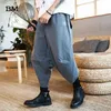 Men's Pants Chinese Style Fashion Embroidered DoubleLayer Pants Linen Loose Large Size NinePoint Pants Men 5XL Harajuku Harem Pants Z0225