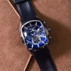 ساعة معصم الشعاب المرجانية Tiger/RT Top Rubber Strap Big Dial Men Sport Watch Tourbillon Automatic Mechanical Watches Relogio Maschulino