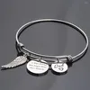 Bangle Dropshiping Stainless Steel Dad/Mom Urn Bracelet Adjustable Remembrance With Angel Wing Keepsake Jewelry