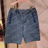 Designer heren shorts denim jacquard dubbele letter lente zomers zomermannen singbing pant casual broek blauw xinxinbuy xs-l sdx8