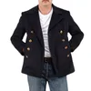 Heren Jackets Men Coat 2023 Herfstjack Solid Color Double Breasted Long Sleeve Casual Mens Fashion Winter Trend Clothingmen's