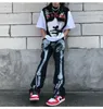 Herr jeans 2023 designer byxor män kläder kvinnor streetwear graffiti byxor skelett denim hip hop t2-a213