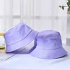 Breda brimhattar premium Ny unisex hink hattar kvinnor solskyddsmedel cap hatt män ren färg sunbonnet fedoras utomhus fiskare hatt strand cap g230224