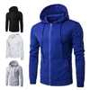 Vestes pour hommes tout assorti mode à capuche à manches longues hommes veste sweat-shirt doux couleur unie streetwearmen's