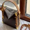 2023 7A Frauen Trunk Bag Mode Umhängetaschen Designer Tasche Mini Square Box Leder Handtaschen Alte Blume Klassische Handtasche Crossbody Hochwertige Geldbörsen