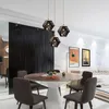 Hanger lampen glas kroonluchter bedkamer slaapkamer eetkamer eenhoofdige kop vierkant moderne minimalistische mode driekleurige e14