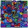 50Pcs neon soccer stickers football fluorescence Graffiti Kids Toy Skateboard car Motorcycle Bicycle Sticker Decals Wholesale