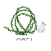 Decorative Flowers 2M Led Artificial Vine With Light Green Leaves Ivy Garland For Room Curtain Decor Hanging Plant Battery Powered