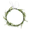 6pcs/ Green Leaf Floral Crown Eucalyptus Women Girls Headband Flower Headpiece Bridal Halo Photo Prop