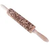 Bakvormen Kerst Embossing Rolling Pin Baking Cookies Noodle Biscuit Fondant Cake Dough gegraveerde rolbloem 230224