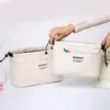 A portable canvas liner cosmetic bag for storage and finishing with a liner250S