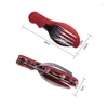 Dinnerware Sets Camping Tableware Folding Cooking Supplies 4 In 1 Spoon For Picnics Hiking Survival Multifunction Kamp Tools Equipment