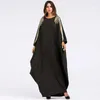Roupas étnicas 2023 Decoração de miçangas Ramadan abaya feminino moda o-pescoço kaftan berads batwing manga eid vestido maxi solto