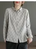 Kvinnor Bluses Lamtrip Skin-Friendly Super Soft Cottton Yarn Floral Print Shirt Blus