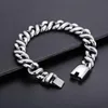 Link armbanden ketting rotsglanzende armband heren roestvrij staal gepolijst zilveren punk sieraden cadeau