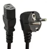 Computerkabels 1,5 m 5ft C13 IEC Kettle naar Europese 2 pin Ronde AC EU -plug stroomkabel loodkabel PC